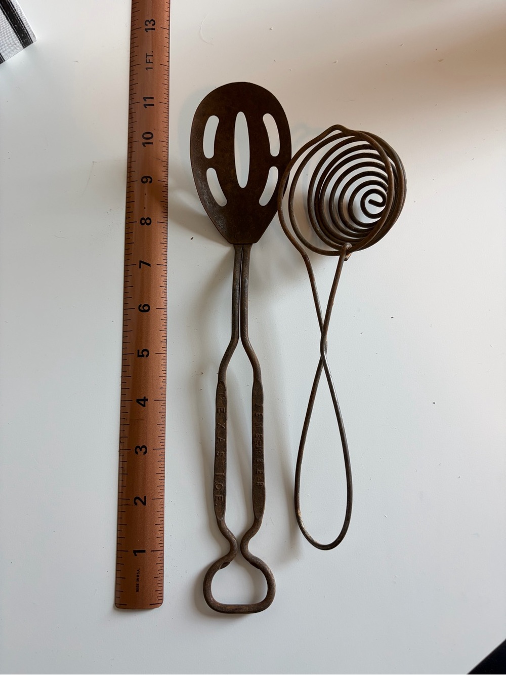 Antique Primitive Kitchen Utensils Egg Lifter & Wire Egg Separator Set